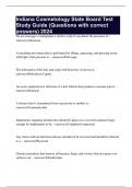 Indiana Cosmetology State Board Test Study Guide &lpar;Questions with correct answers&rpar; 2024