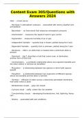 Content Exam 305&sol;Questions with Answers 2024