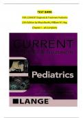 TEST BANK For CURRENT Diagnosis & Treatment Pediatrics&comma; 26th Edition by Maya Bunik&semi; William W&period; Hay&comma; Verified Chapters 1 - 46&comma; Complete Newest Version