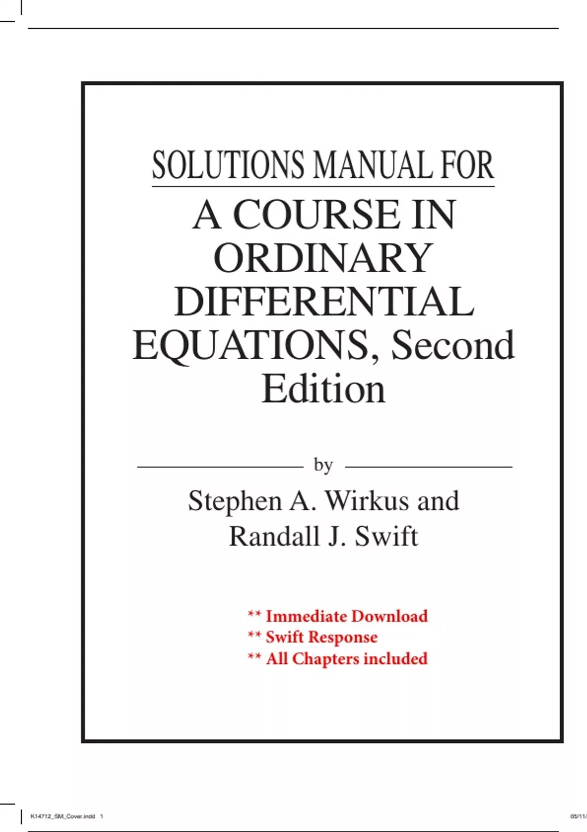 Solutions for A Course in Ordinary Differential Equations, 2nd Edition ...