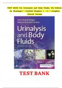 TEST BANK For Urinalysis and Body Fluids&comma; 7th Edition by Strasinger &vert; Verified Chapters 1 - 17 &vert; Complete Newest Version