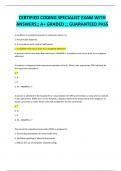 CERTIFIED CODING SPECIALIST EXAM WITH  ANSWERS&semi;&semi; A&plus; GRADED &semi;&semi; GUARANTEED PASS