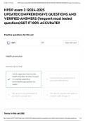 HPDP exam 2 &vert;2024-2025 UPDATE&vert;COMPREHENSIVE QUESTIONS AND VERIFIED ANSWERS &lpar;frequent most tested questions&rpar;GET IT 100&percnt; ACCURATE&excl;&excl;