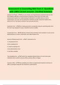 Assessment in Counseling Mid-Term 3 Questions with 100&percnt; Correct answers &vert;Verified Solutions
