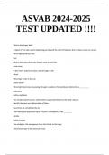 The Armed Services Vocational Aptitude Battery &lpar;ASVAB&rpar; 2024-2025 UPDATED TEST