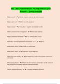 Bio 181 Lab Final Exam with Questions and Answers&vert; Latest Update