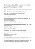 Orientation & mobility assessment study guide with complete solution