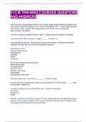 FCCM TRAINING COURSES QUESTIONS AND ANSWERS 