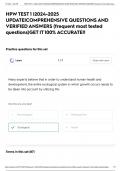 HPW TEST 1 &vert;2024-2025 UPDATE&vert;COMPREHENSIVE QUESTIONS AND VERIFIED ANSWERS &lpar;frequent most tested questions&rpar;GET IT 100&percnt; ACCURATE&excl;&excl;