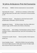 St Johns Ambulance First Aid Scenarios 2024&sol;2025 Questions and answers latest update