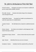 St&period; John-s Ambulance First Aid Test 2024&sol;2025 Questions and answers latest update