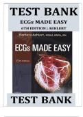 TEST BANK FOR ECGs Made Easy 6th Edition by Barbara J Aehlert &comma; ISBN&colon; 9780323401302 All Chapters Verified&vert;&vert; Guide A&plus;