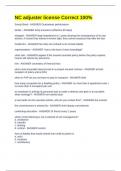 NC adjuster license Correct 100&percnt;