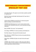 PERFORMANCE ENHANCEMENT SPECIALIST TEST 2025