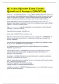 NC state Adjusters Exam Correct Questions & Answers&lpar;GRADED A&rpar;