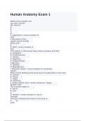 Human Anatomy Exam  with correct answers 2024