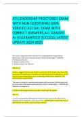 ATI LEADERSHIP PROCTORED EXAM WITH NGN QUESTIONS&vert;100&percnt; VERIFIED ACTUAL EXAM WITH CORRECT ANSWERS&comma;ALL GRADED A&plus;&vert;GUARANTEED SUCCESS&vert;LATEST UPDATE 2024-2025