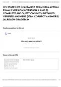 WV STATE LIFE INSURANCE EXAM 2024 ACTUAL EXAM 2 VERSIONS &lpar;VERSION A AND B&rpar; COMPLETE 400 QUESTIONS WITH DETAILED VERIFIED ANSWERS &lpar;100&percnt; CORRECT ANSWERS&rpar; &sol;ALREADY GRADED A&plus;