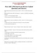 First AID&sol; CPR Final Exam Review Guided Questions and Answers