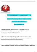 NR568 &sol; NR 568 Final Exam Study Guide &lpar;Week 5 - 8&rpar; &colon; Advanced Pharmacology for the Adult-Gerontology Primary Care Nurse Practitioner&comma; Complete Study Guide Questions with Verified Answers - Chamberlain &lpar;2024 &sol; 2025&rpar;