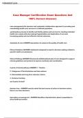 Case Manager Certification Exam Questions And 100&percnt; Correct Answers