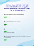 Midterm Exam&colon; EDF6222 &sol; EDF 6222 &lpar;Latest 2024&sol; 2025 Update&rpar; Concepts of Applied Behavior Analysis&vert; Qs & As&vert; Grade A&vert; 100&percnt; Correct &lpar;Verified Answer&rpar;