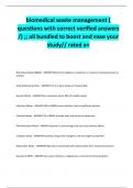biomedical waste management &lpar;  questions with correct verified answers  &sol;&rpar; &semi;&semi; all bundled to boost and ease your  study&sol;&sol; rated a&plus;