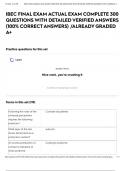 IBEC FINAL EXAM ACTUAL EXAM COMPLETE 300 QUESTIONS WITH DETAILED VERIFIED ANSWERS &lpar;100&percnt; CORRECT ANSWERS&rpar; &sol;ALREADY GRADED A&plus;