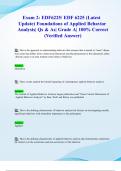 Exam 2&colon; EDF6225&sol; EDF 6225 &lpar;Latest 2024&sol; 2025 Update&rpar; Foundations of Applied Behavior Analysis&vert; Qs & As&vert; Grade A&vert; 100&percnt; Correct &lpar;Verified Answer&rpar;