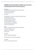 ASWB Clinical Exam Study&comma; LCSW Licensure exam Prep Questions  with Correct Answers