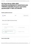 HCI Exam Review &vert;2024-2025 UPDATE&vert;COMPREHENSIVE QUESTIONS AND VERIFIED ANSWERS &lpar;frequent most tested questions&rpar;GET IT 100&percnt; ACCURATE&excl;&excl;