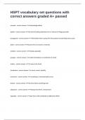 HSPT vocabulary set questions with correct answers graded A&plus; passed