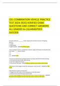 CDL-COMBINATION VEHICLE PRACTICE TEST 2024-2025&vert;VERIFIED EXAM QUESTIONS AND CORRECT ANSWERS ALL GRADED A&plus;&vert;GUARANTEED SUCCESS