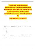 Test Bank for Behavioral Neuroscience&comma; 9th Edition by Marc Breedlove&comma; Neil Watson &lpar;2024&sol;2025&rpar; Exam Questions with Correct Detailed Answers &vert;&vert; Already Graded A&plus; <UPDATED VERSION>