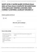 NICET LEVEL 2 WATER BASED SYSTEMS EXAM 2024 ACTUAL EXAM COMPLETE 150 QUESTIONS WITH DETAILED VERIFIED ANSWERS &lpar;100&percnt; CORRECT ANSWERS&rpar; &sol;ALREADY GRADED A&plus;