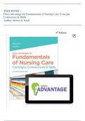 Test Bank for Davis Advantage for Fundamentals of Nursing Care&colon; Concepts&comma; Connections & Skills 4th Edition By Burton & Smith&vert; All Chapters 1-38&vert; Newest Edition 