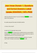 Jean Inman Domain 1 &vert; Questions and Correct Answers &vert; Latest Update 2024&sol;2025 &vert; 100&percnt; PASS