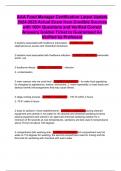 AAA Food Manager Certification Latest Update 2024-2025 Actual Exam from Credible Sources with 100&plus; Questions and Verified Correct Answers Golden Ticket to Guaranteed A&plus; Verified by Professor