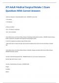 ATI Adult Medical Surgical Retake 1 Exam Questions With Correct Answers