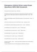 Emergency Vehicle Driver Latest Exam Questions 100&percnt; Well Answered&period;