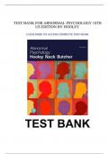 Test Bank For Abnormal Psychology 18th Edition By James N Butcher&comma; Jill M Hooley&comma; Matthew Nock&comma; Susan Mineka All Chapters &vert;&vert;Complete A&plus; Guide