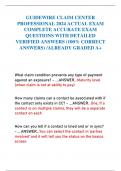 GUIDEWIRE CLAIM CENTER  PROFESSIONAL 2024 ACTUAL EXAM  COMPLETE ACCURATE EXAM  QUESTIONS WITH DETAILED  VERIFIED ANSWERS &lpar;100&percnt; CORRECT  ANSWERS&rpar; &sol;ALREADY GRADED A&plus;