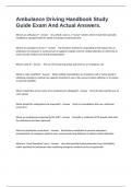 Ambulance Driving Handbook Study Guide Exam And Actual Answers&period;