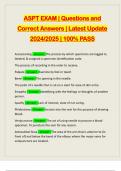 ASPT EXAM &vert; Questions and Correct Answers &vert; Latest Update 2024&sol;2025 &vert; 100&percnt; PASS