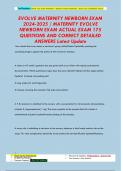 EVOLVE MATERNITY NEWBORN EXAM  2024-2025 &sol; MATERNITY EVOLVE  NEWBORN EXAM ACTUAL EXAM 175  QUESTIONS AND CORRECT DETAILED  ANSWERS Latest Update