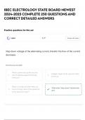 IBEC ELECTROLOGY STATE BOARD NEWEST 2024-2025 COMPLETE 250 QUESTIONS AND CORRECT DETAILED ANSWERS