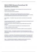 ISACA CRISC Glossary Terms Exam 156 Questions and Answers&period;