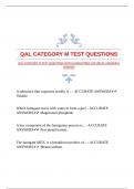 QAL CATEGORY M TEST QUESTIONS WITH GUARANTEED ACCURATE ANSWERS&vert;VERIFIED