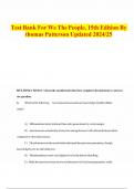 Test Bank For We The People&comma; 15th Edition By thomas Patterson Updated 2024&sol;25