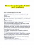 Physical Therapy Georgia Law Test With Correct Answers 2024